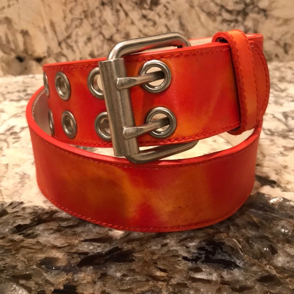 Express Accessories - Cool Orange/Red Shimmery Belt